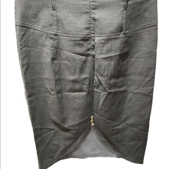 VERICA RAKOCEVIC GRAY PENCIL SKIRT WITH CUT OUT BACK SLIT - Picture 6 of 7